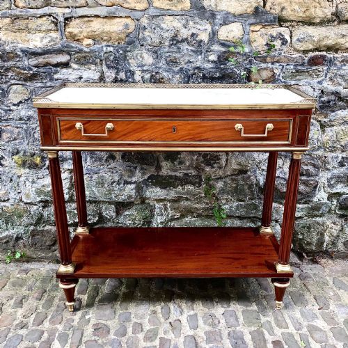 A LOUIS XVI MAHOGANY CONSOLE TABLE - ADDITIONAL PHOTO 1