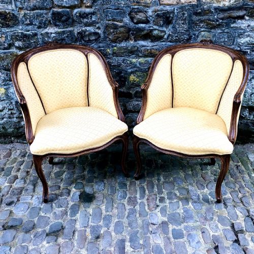 A PAIR OF LATE 19TH CENTURY FRENCH TUB ARMCHAIRS - ADDITIONAL PHOTO 1