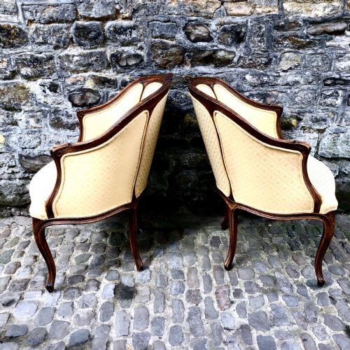A PAIR OF LATE 19TH CENTURY FRENCH TUB ARMCHAIRS - ADDITIONAL PHOTO 3