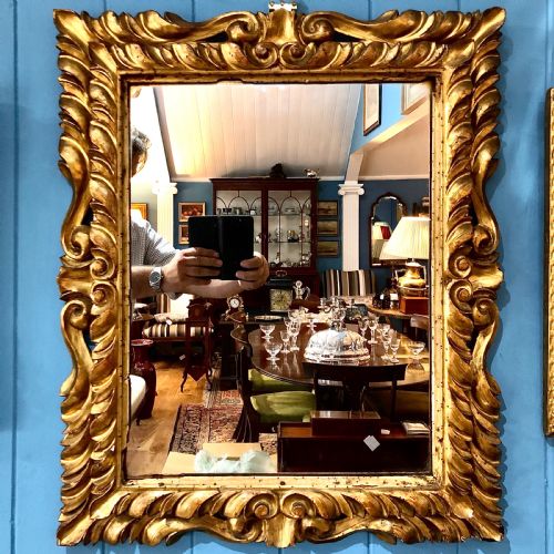 a mid 18th century italian giltwood mirror - CATEGORY: ANTIQUE MIRRORS - DATED 18TH CENTURY