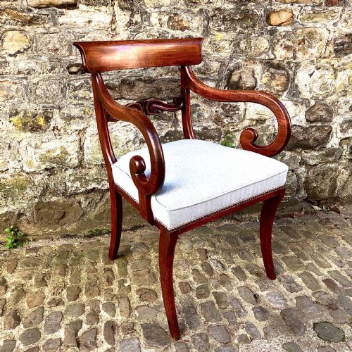 A GEORGE IV MAHOGANY DESK CHAIR - ADDITIONAL PHOTO 1