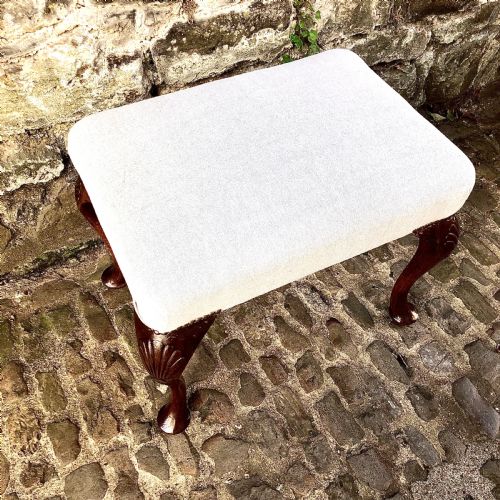 A 19TH CENTURY WALNUT DRESSING TABLE STOOL - ADDITIONAL PHOTO 2
