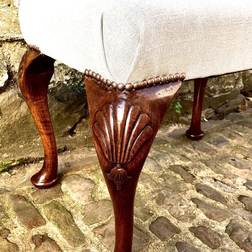 A 19TH CENTURY WALNUT DRESSING TABLE STOOL - ADDITIONAL PHOTO 3