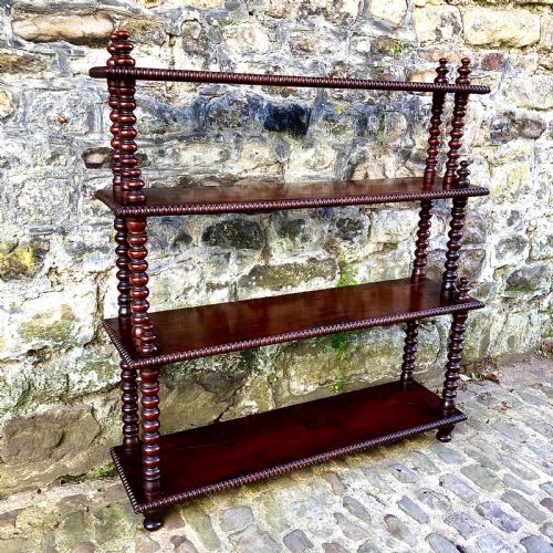 A MID 19TH CENTURY OPEN BOOKCASE - ADDITIONAL PHOTO 4