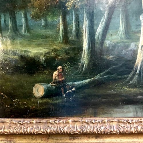 A LATE 18TH CENTURY OIL PAINTING ON CANVAS OF A RURAL IDYL - ADDITIONAL PHOTO 2