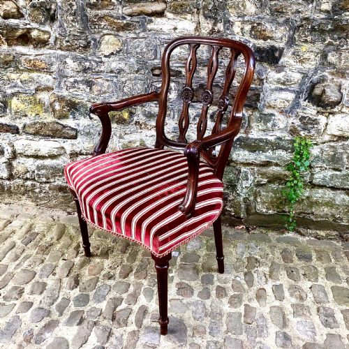 AN EDWARDIAN MAHOGANY ELBOW OR DESK CHAIR - ADDITIONAL PHOTO 2