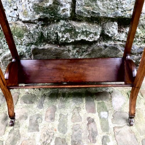 AN EDWARDIAN MAHOGANY TWO TIER BOOK TROUGH - ADDITIONAL PHOTO 4
