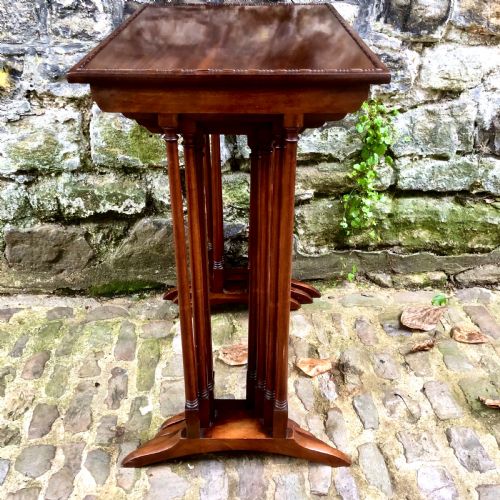 AN EDWARDIAN MAHOGANY NEST OF FOUR TABLES - ADDITIONAL PHOTO 6