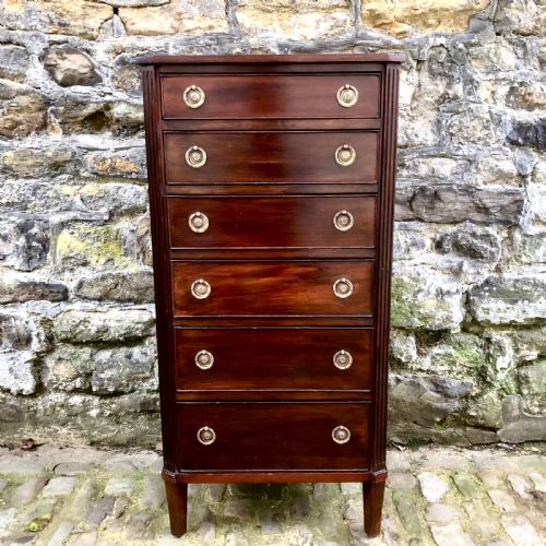 A LATE 19TH CENTURY MAHOGANY WELLINGTON CHEST OF DRAWERS - ADDITIONAL PHOTO 4