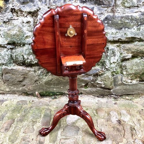 A MINIATURE WALNUT TILTTOP PIECRUST WINE TABLE - ADDITIONAL PHOTO 2