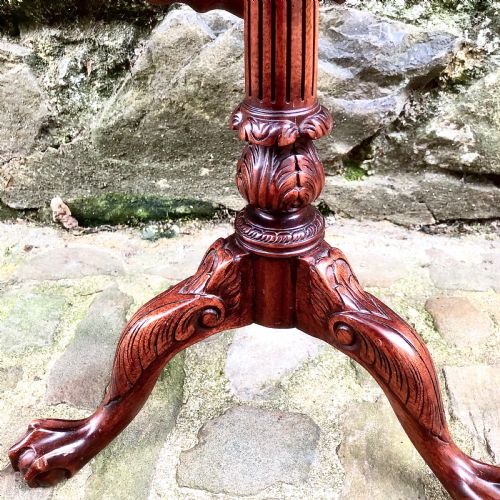 A MINIATURE WALNUT TILTTOP PIECRUST WINE TABLE - ADDITIONAL PHOTO 3