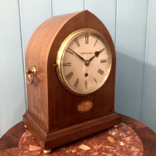 AN EDWARDIAN MAHOGANY BRACKET CLOCK BY MAPPIN AND WEBB - ADDITIONAL PHOTO 1