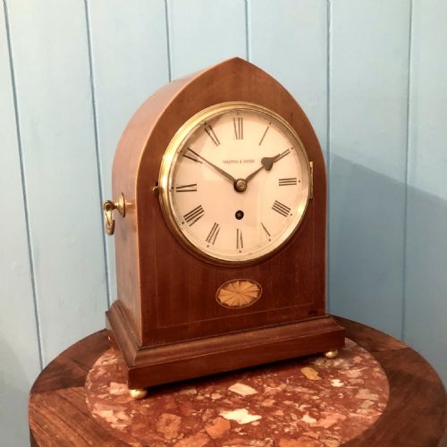 AN EDWARDIAN MAHOGANY BRACKET CLOCK BY MAPPIN AND WEBB - ADDITIONAL PHOTO 2