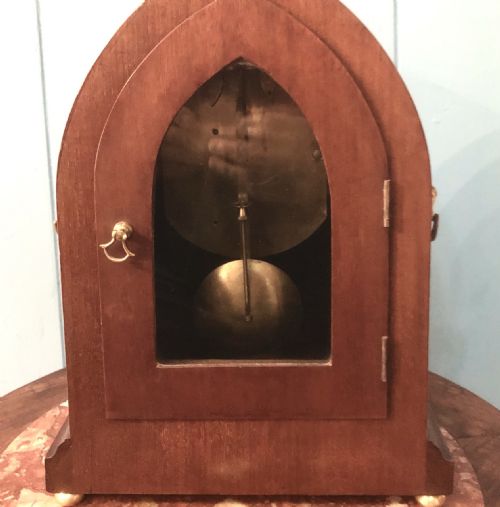 AN EDWARDIAN MAHOGANY BRACKET CLOCK BY MAPPIN AND WEBB - ADDITIONAL PHOTO 3