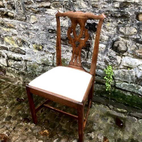 A GEORGE II WALNUT CHIPPENDALE SIDE CHAIR - ADDITIONAL PHOTO 2