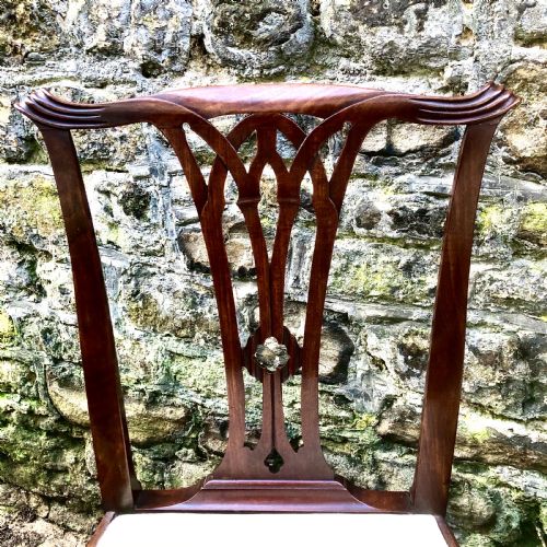 A SET OF FOUR GEORGIAN CHIPPENDALE MAHOGANY DINING CHAIRS - ADDITIONAL PHOTO 6