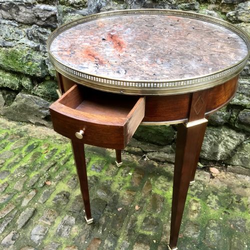 A LATE 19TH CENTURY FRENCH MAHOGANY BOUILLOTTE LAMP TABLE - ADDITIONAL PHOTO 3