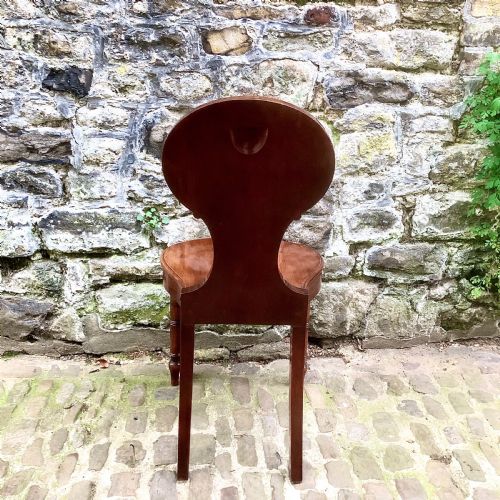 A GEORGE III MAHOGANY HALL CHAIR - ADDITIONAL PHOTO 7