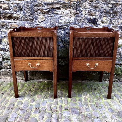 a pair of george iii style mahogany bedside tables - CATEGORY: ANTIQUE CUPBOARDS - DATED 1890