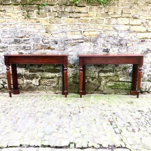 a pair of early victorian mahogany console tables - CATEGORY: ANTIQUE TABLES - DATED VICTORIAN