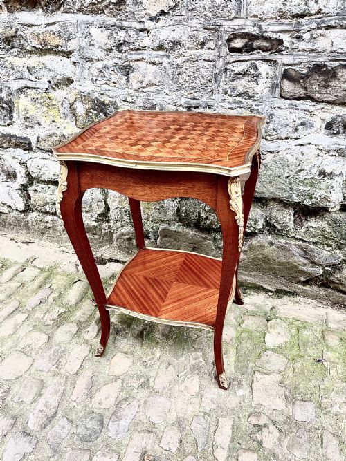 a late 19th century french kingwood lamp table - CATEGORY: ANTIQUE TABLES - DATED 1890