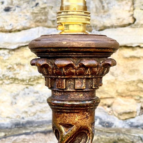A PAIR OF EARLY 20TH CENTURY ITALIAN GILTWOOD TABLE LAMPS - ADDITIONAL PHOTO 6