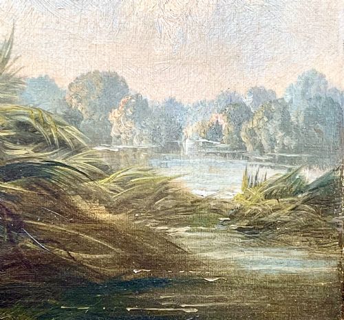 A LATE 19TH CENTURY OIL PAINTING ON CANVAS OF SPANIELS HUNTING - ADDITIONAL PHOTO 3