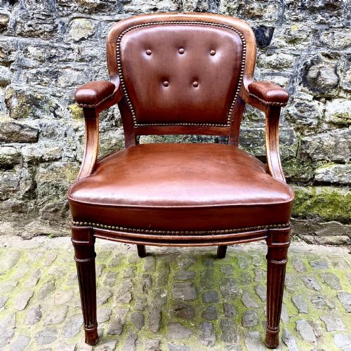 a mid victorian mahogany desk chair - CATEGORY: ANTIQUE CHAIRS - DATED VICTORIAN