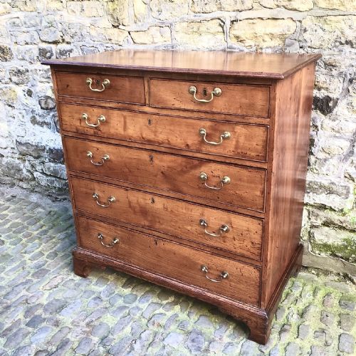 a george iii cherry wood chest of drawers - CATEGORY: ANTIQUE CHEST OF DRAWERS - DATED GEORGIAN