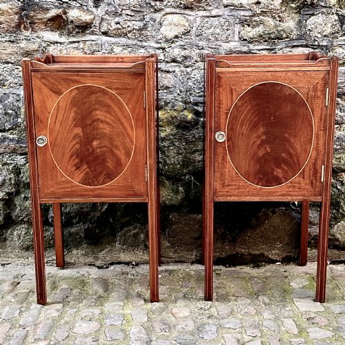 a pair of late 19th century bedside tables - CATEGORY: ANTIQUE CABINETS - DATED 1890