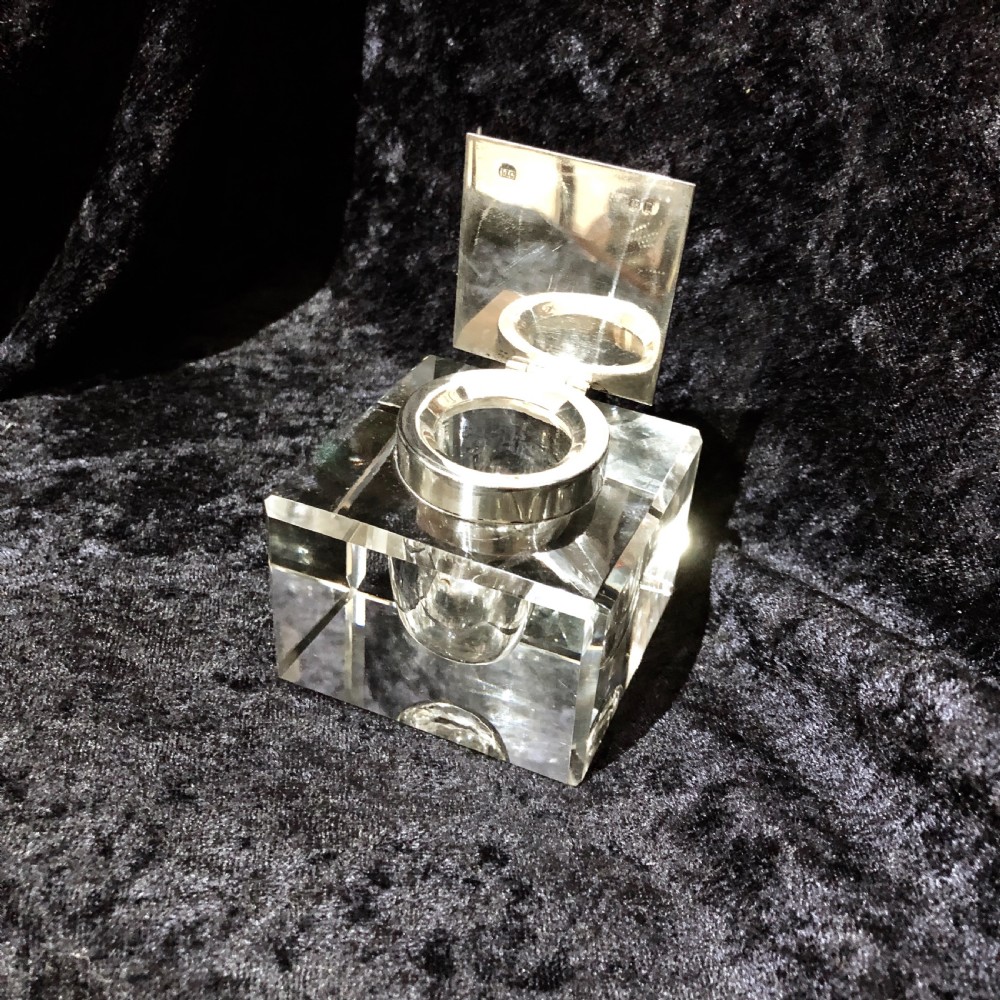 Art Deco silver and crystal inkwell by Cartier View II