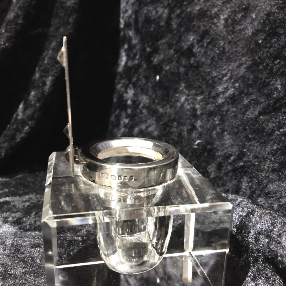 Art Deco silver and crystal inkwell by Cartier View III
