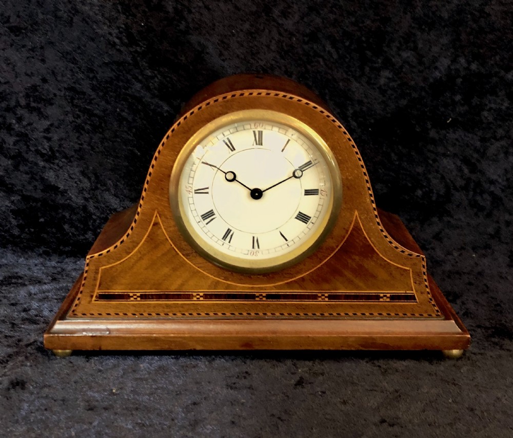 Edwardian mahogany mantle clock timepiece 