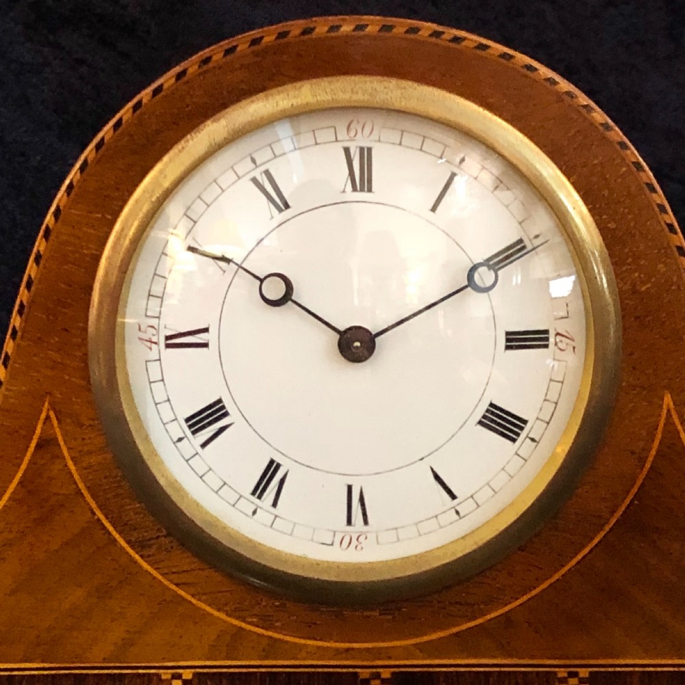 Edwardian mahogany mantle clock timepiece  View II