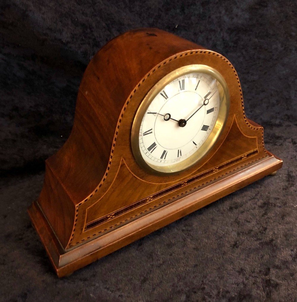Edwardian mahogany mantle clock timepiece  View V
