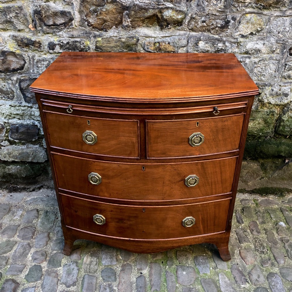A small mid Victorian mahogany  bowfronted chest of drawers 
