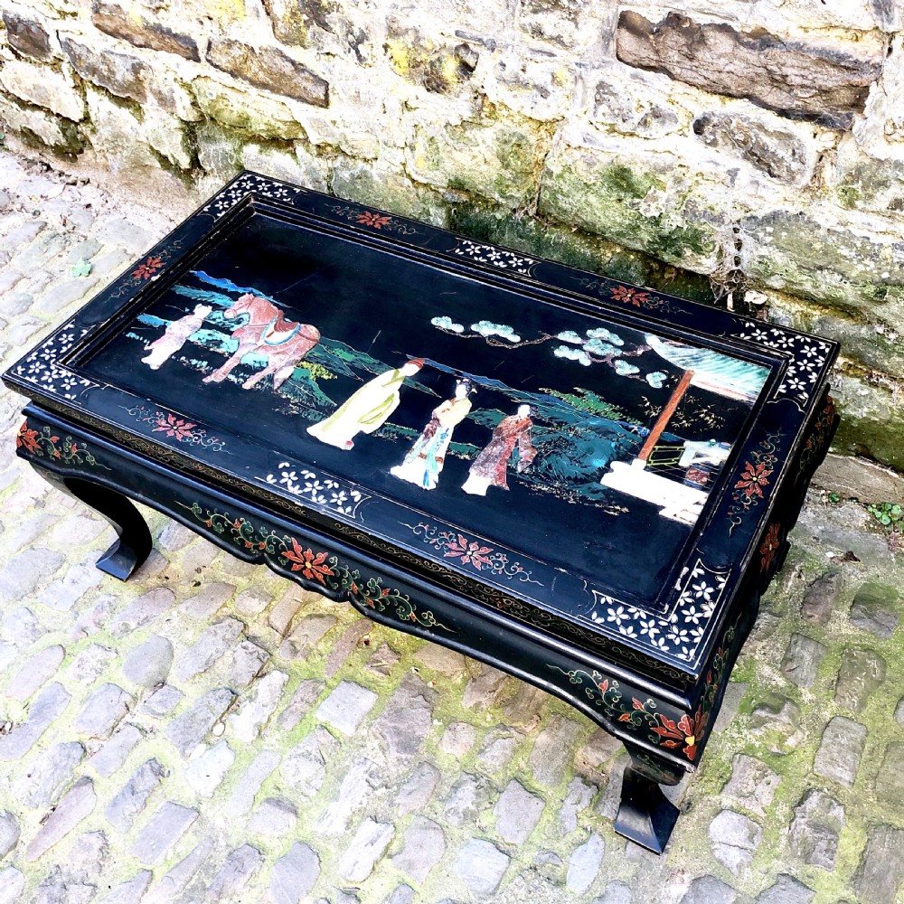 Late 19th century Chinese lacquer coffee table  View III