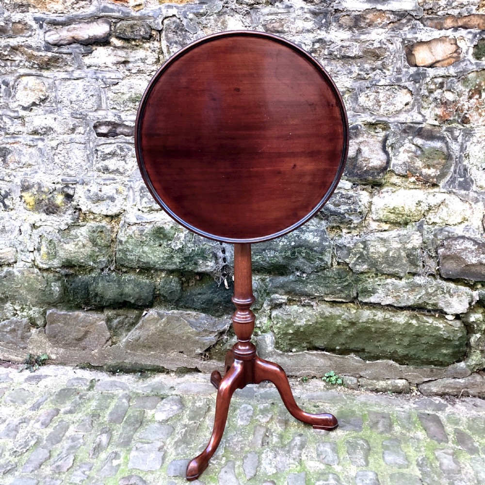 Mid 19th century mahogany tilt top wine table  View III