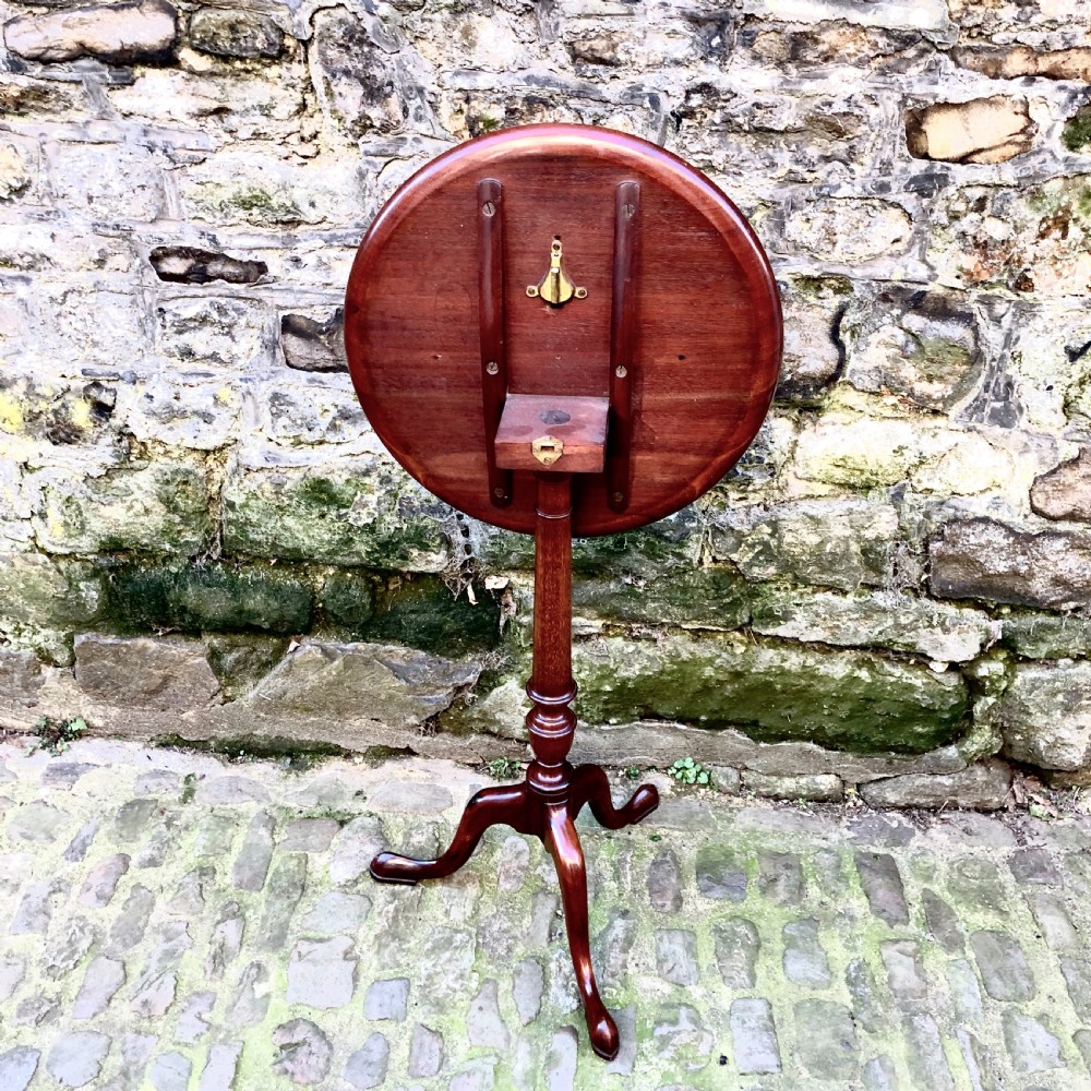Mid 19th century mahogany tilt top wine table  View V