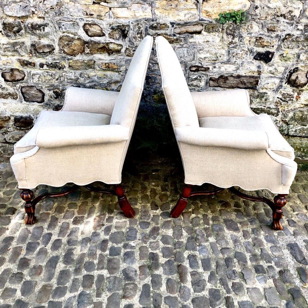 A pair of late 19th century walnut armchairs  View III