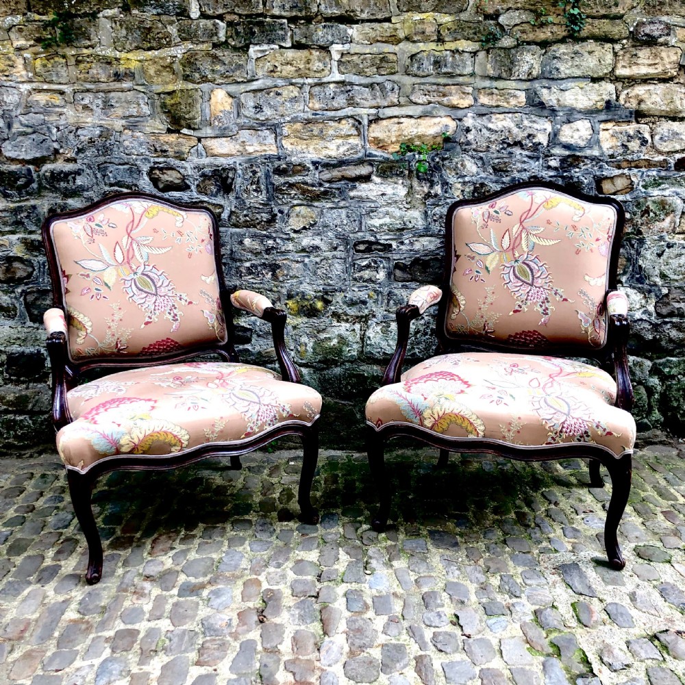 A pair of Louis XV fauteuils 