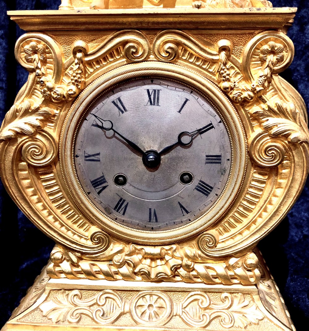 A Louis Philippe gilt bronze mantel clock by Vieyres  View IV