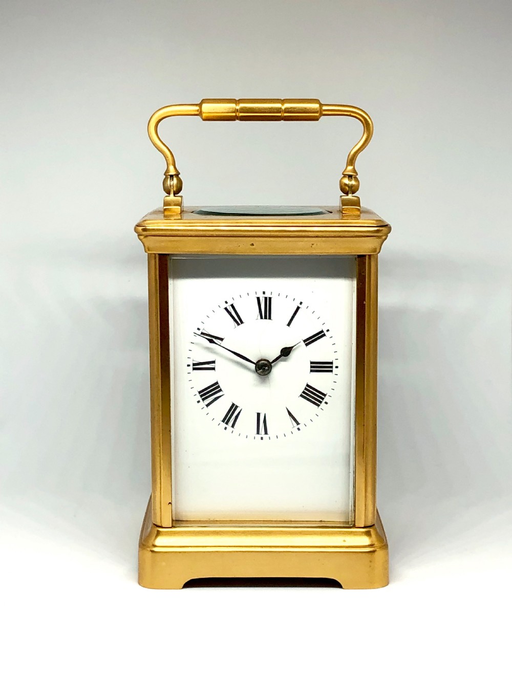 A late 19th century French gilt brass carriage clock 