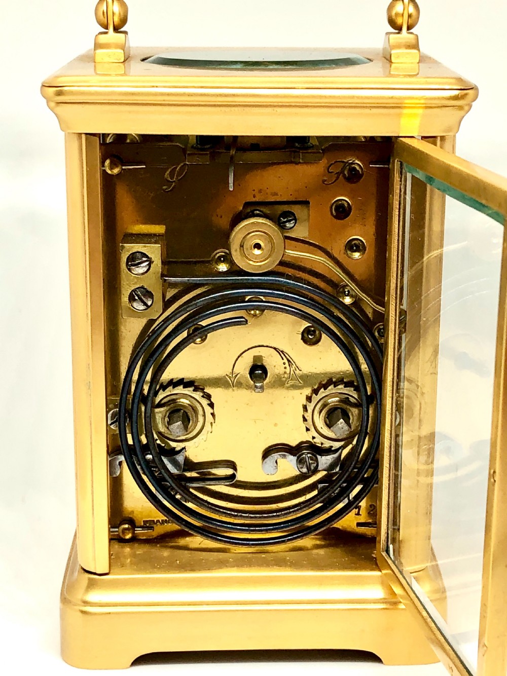 A late 19th century French gilt brass carriage clock  View VII