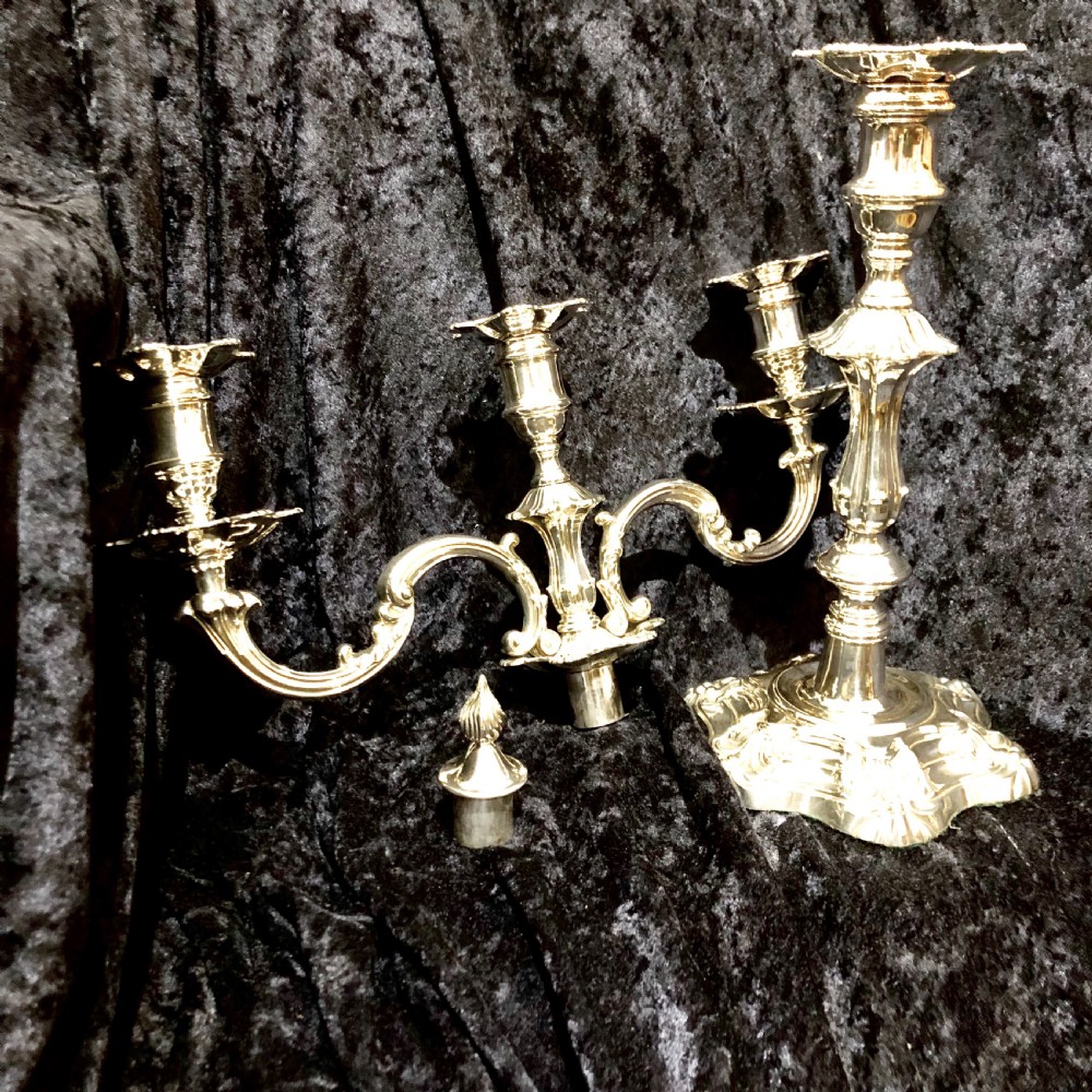 A Regency Old Sheffield Plate table garniture candelabrum  View IV