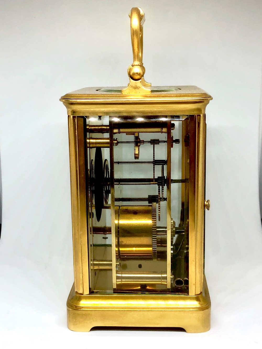 A late 19th century French gilt brass carriage clock  View III