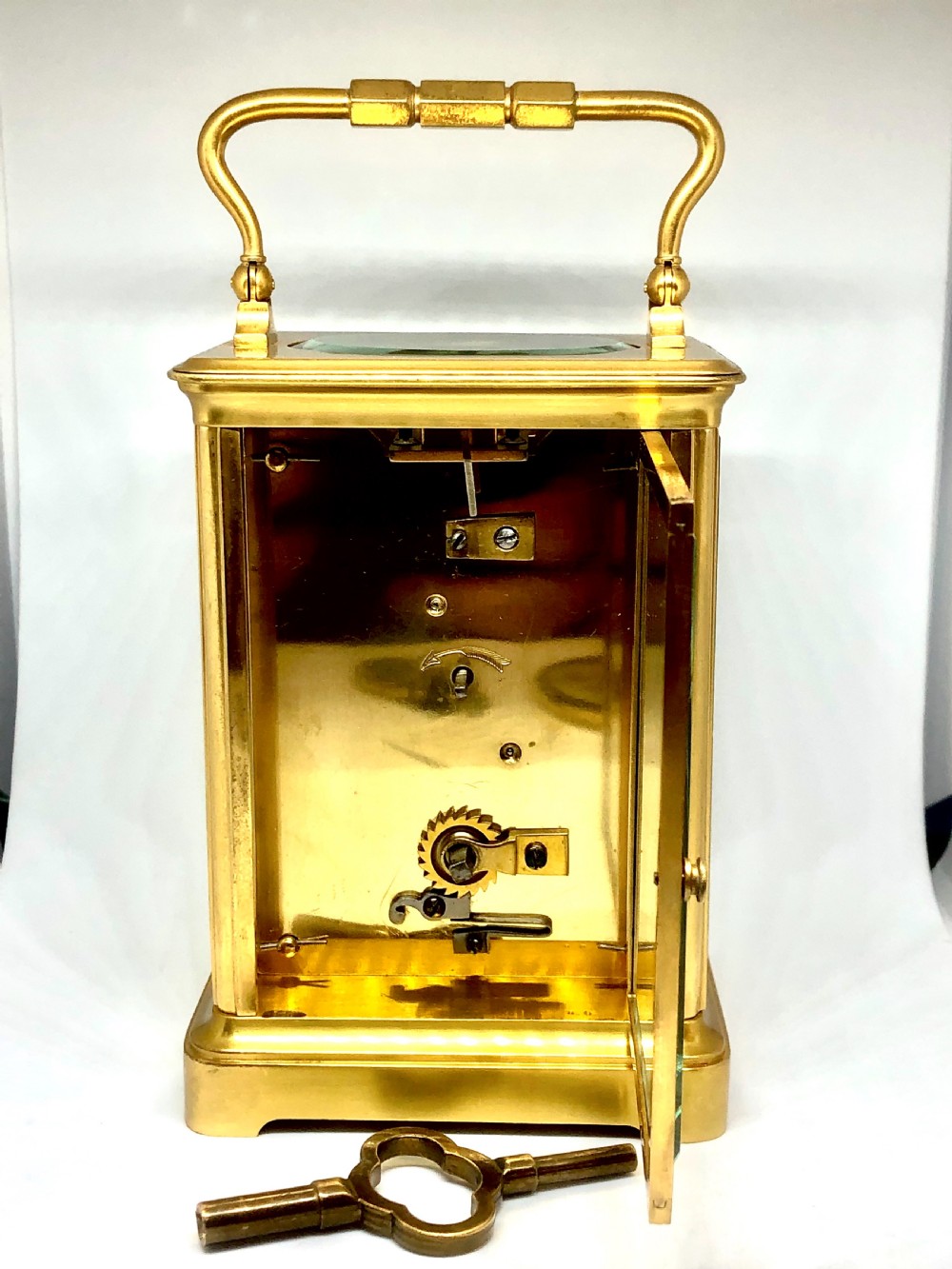 A late 19th century French gilt brass carriage clock  View IV