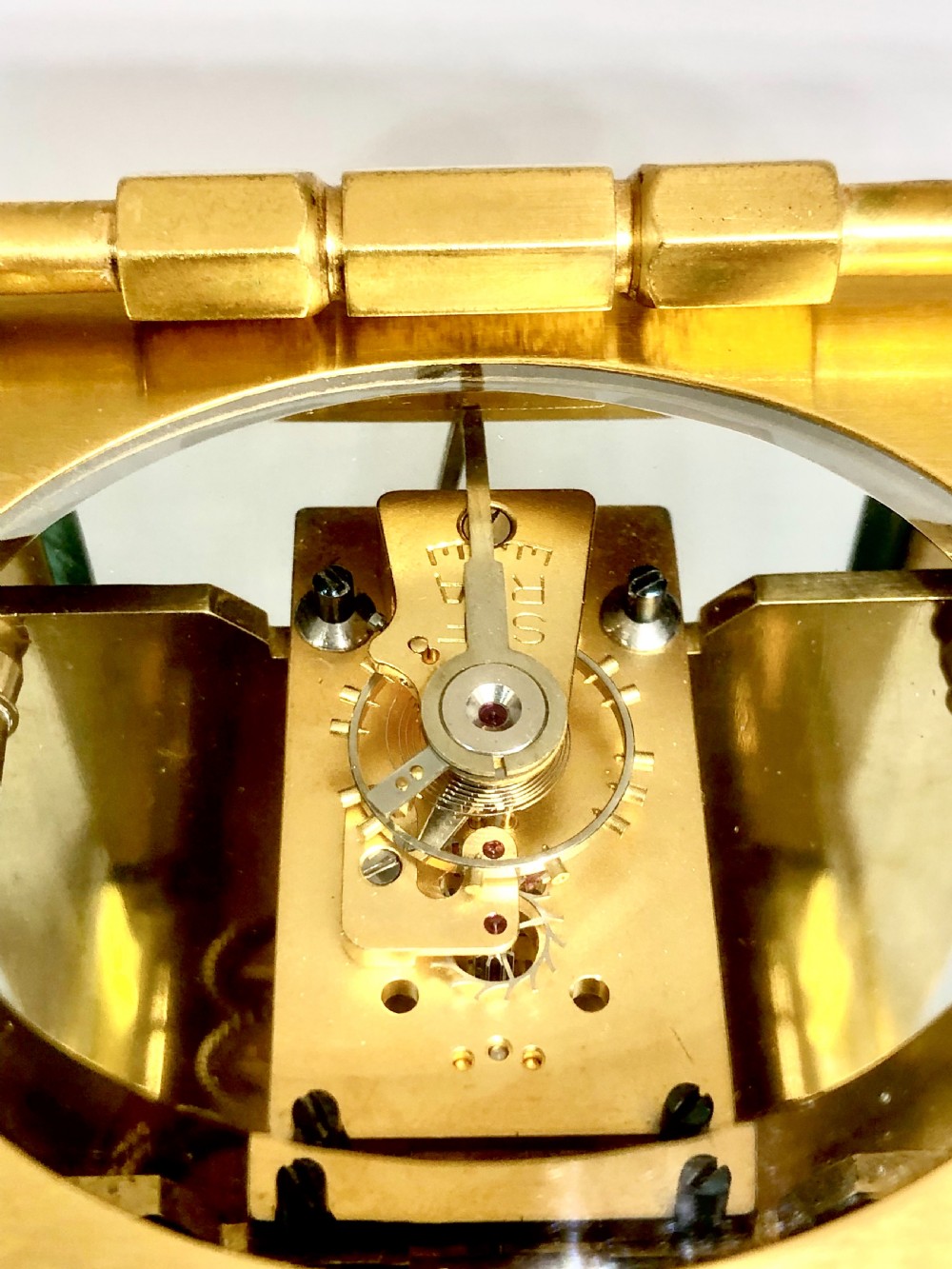 A late 19th century French gilt brass carriage clock  View VI