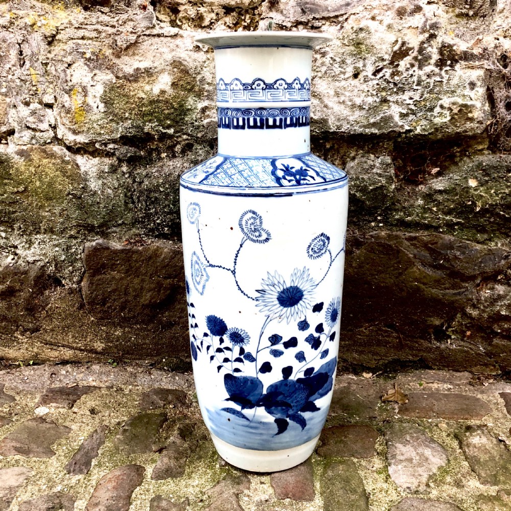 A Qing Dynasty blue and white Rolo vase View II