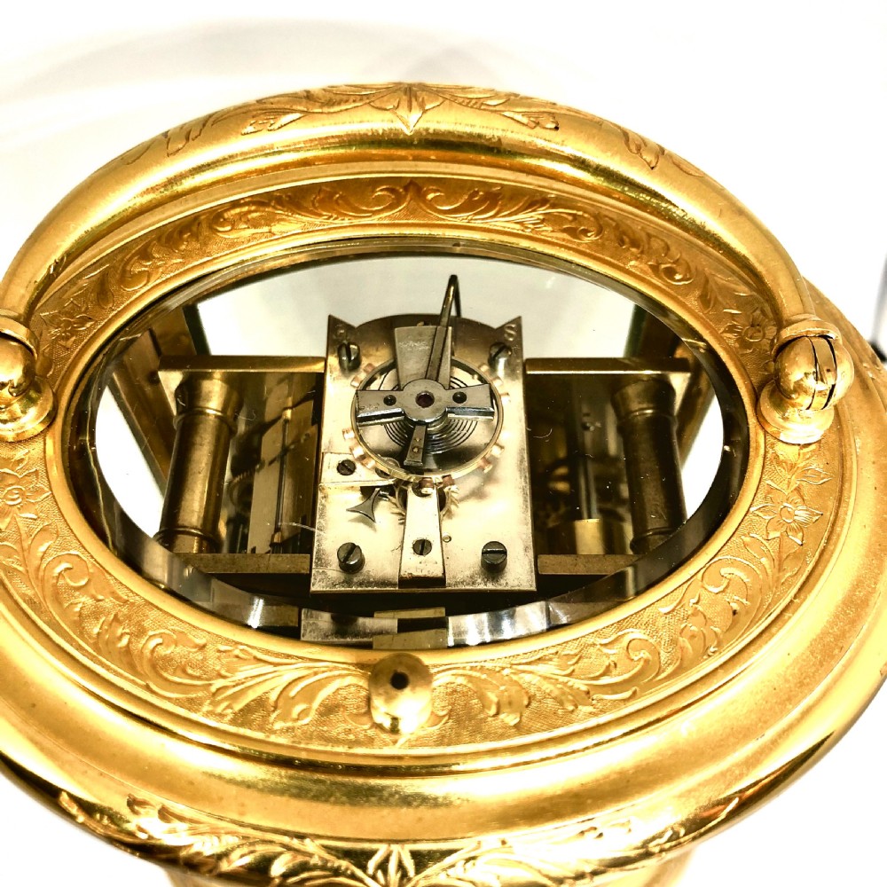 A fine late 19th century French gilt brass carriage clock by Brunelot  View VIII